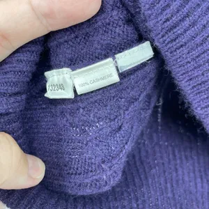 Ann Taylor Purple Cable Knit V Neck 100% Cashmere‎ Sweater Size M Luxury Preppy thumbnail 4