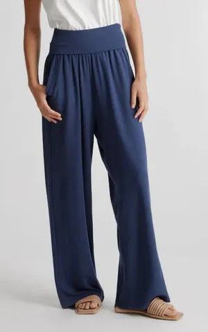 Quince Dark Blue French Terry Modal Wide Leg Pants thumbnail 1