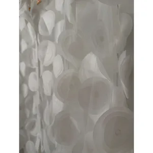 White Sheer Mesh 3D Applique Floral Button Down Blouse Long Sleeve Top M thumbnail 16