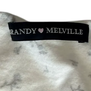 Brandy Melville White with Black Flowers‎ Short Sleeve Top thumbnail 3