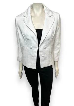 Lulu’s l White Tweed Open-Front Blazer Medium New with Tags thumbnail 11