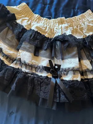 Lace Mini Skirt Black Size L thumbnail 6