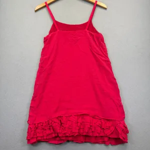 Alice‎ + Olivia Red 100% Silk Mini Dress Ruffle Hem Spaghetti Strap Womens Small thumbnail 8