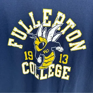 Fullerton College Navy Off the Shoulder T-Shirt thumbnail 2