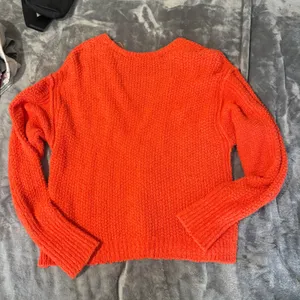 Free People Coco V-Neck Surplice Sweater M Orange Boho Chunky Knit Oversized thumbnail 3
