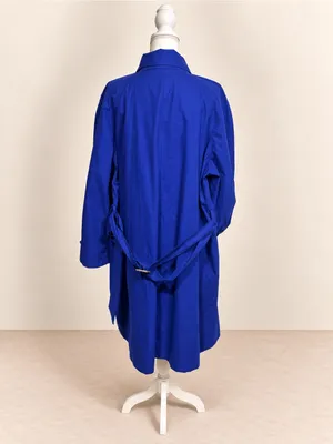 Ralph Lauren Cobalt Blue Belted Long Trench Coat thumbnail 6