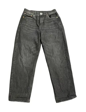 American Eagle Outfitters High Waisted Jeans 2 Short Relaxed Straight Leg Baggy thumbnail 1