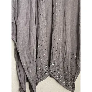 Chico's Womens Gray Silver Bling Studded Poncho Duster Shaw o/s thumbnail 2