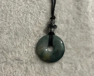 Donut Shaped Bloodstone Gemstone Necklace thumbnail 2