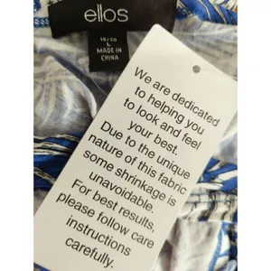 ellos Blue Tropical Scoop Neck Mini Dress‎ LARGE NWT Coastal Beachy Bohemian thumbnail 10