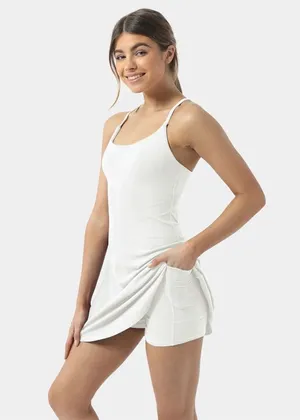 Halara Everday Cloudful Fabric 2-in1 Wannabe Workout Dress XS Women’s White NWT. thumbnail 1