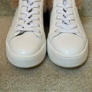 Steve Madden Brenner Faux‎ Fur Trim Leather Outsole Sneakers White Size 6 thumbnail 3