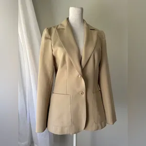 Vintage ‘80s Panther Light Tan Single Breasted Blazer thumbnail 3