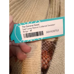 The General Good Fair Isle Collared Sweater Beige Orange Fall Size M NWT thumbnail 3