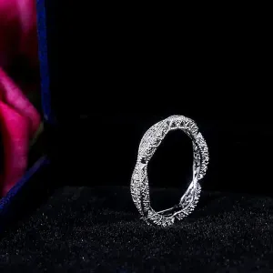 Boutique NEW Women's Gold‎ Plated Silver Eternity Simulated Diamond Band Ring Sz 10 thumbnail 8
