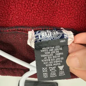 Miller's Sportific Collection‎ Polartec Fleece Jacket Burgundy Horse Trim Zip Up thumbnail 4