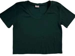 Abound Dark Green Ribbed Crewneck Top thumbnail 1