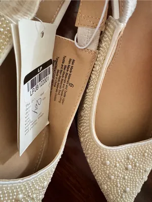 a new day Cream Pearl Embellished Pointed Slingback Mules thumbnail 5