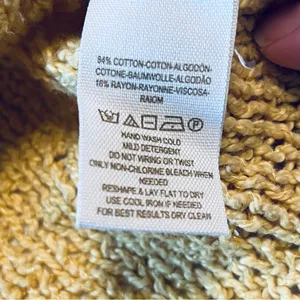 Free‎ People Womens Size XS Yellow Oversized Knit Sweater V-neck Boho *FLAWED* thumbnail 3
