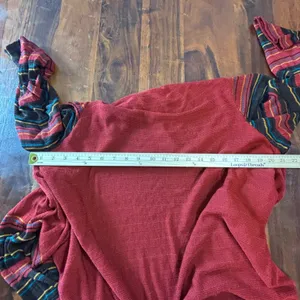 Jones New York Red Striped Open Front Handkerchief‎ Hem Cardigan Womens L/XL thumbnail 4