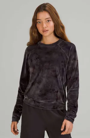Lululemon Velour Warm Down Crew Interstellar Dark Grey Multi Small thumbnail 1