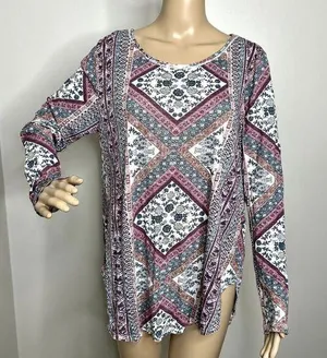 Lucky Brand Tapestry Print Tunic Top thumbnail 1