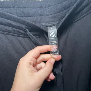 Lou & Grey Black Wide Leg Drawstring Lounge Pants XL comfy coz minimal thumbnail 4