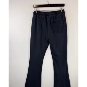 Panache Womens Pants Black Terry Flare Sweatpants Embroidered Casual Size Large thumbnail 7