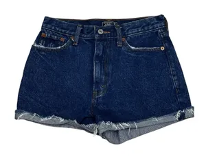 Abercrombie & Fitch Women's Annie High Rise Blue Denim Size 25/2 2.5" Distressed thumbnail 1