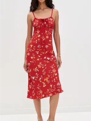 Reformation Camira Sleeveless Crepe Midi Dress thumbnail 6