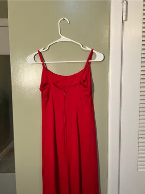 Vintage Women’s Sz 6 Midi Dress Sleeveless Red Square Neck A-Line Zip Back Union thumbnail 5