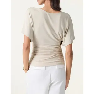 OGL Women's Draped Ruched Top Size Small Green/Blue Soft Stretch Casual Shirt thumbnail 7