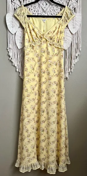 Max Studio Yellow Floral Sundress thumbnail 1
