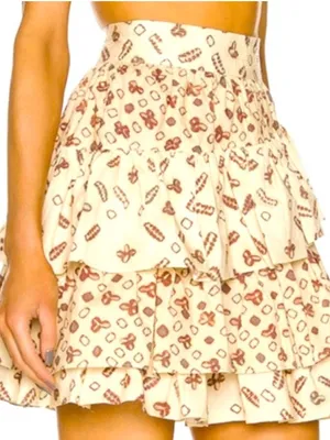 Ulla Johnson Aminta Ruffle
Mini Skirt in Beige Opal thumbnail 2