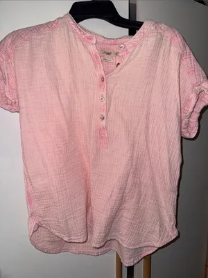 Faherty organic cotton dream gauze blouse thumbnail 2