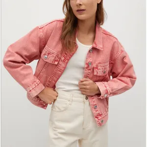 GAP sz S Oversized Pink Washed Denim Jean Jacket Baggy Streetwear Heavy Staple thumbnail 1