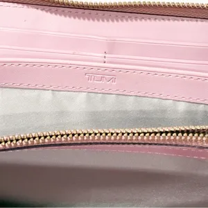 Tumi‎ Pink Pebble Leather Full Zip Long Multi Card Wallet thumbnail 4