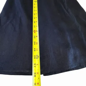 Anthropologie Black Linen Wrap Maxi Skirt Size 2 Minimalist Quiet Luxury Capsule thumbnail 6