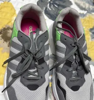 Adidas Yung-96 Men's Grey Two Pink Green Shoes thumbnail 1
