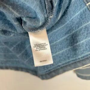 J. Jill Pure Jill Indigo Blue Striped Tunic Sweatshirt Kangaroo Pocket Small NEW thumbnail 5