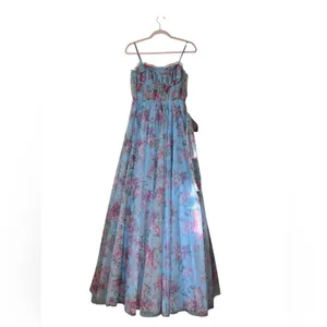 City Studios Juniors’ Blue Floral-Print Bustier Prom Gown size‎ 5/6 NWT thumbnail 4