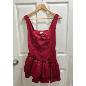 Grand Street Shantelle Romper Burgundy Size Large Classy Cotton thumbnail 3