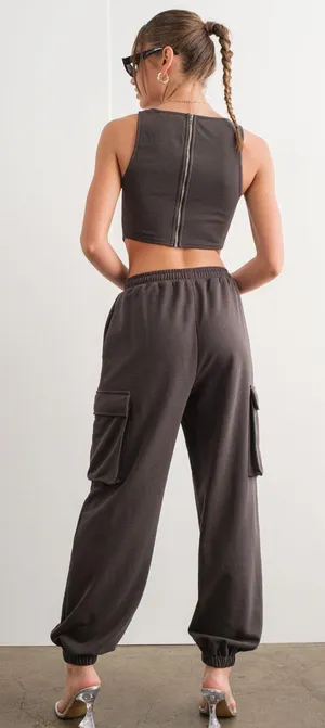 Isabelle’s Cabinet Pretty Garbage Cropped Corset & Jogger Set thumbnail 4