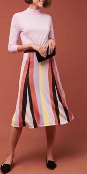Anthropologie Laia shimmer striped midi skirt Sz L‎ thumbnail 1