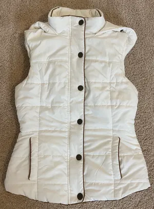 prince & fox white puffer vest thumbnail 1