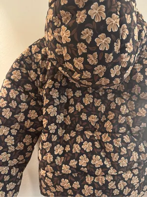 Rip Curl Black Puffer Jacket with Cream Floral Print thumbnail 4