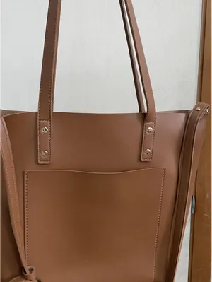 Henny + Lev brown leather tote bag thumbnail 2
