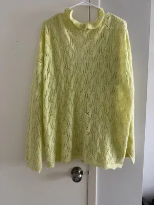 Rumored Bright Yellow Ruffle Trim Cardigan thumbnail 4