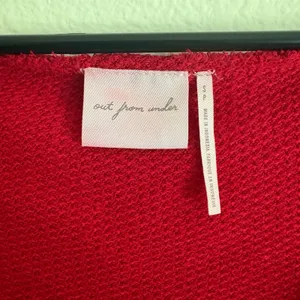 Out From Under Urban Outfitters Red Ribbed Long Sleeve Crop Top Small Distressed thumbnail 6