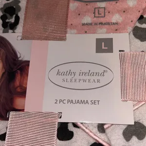 kathy ireland leopard print 2-piece pajama set size large NWT thumbnail 2